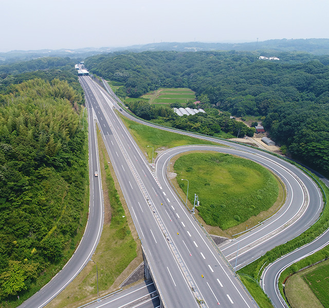 南知多道路の空撮